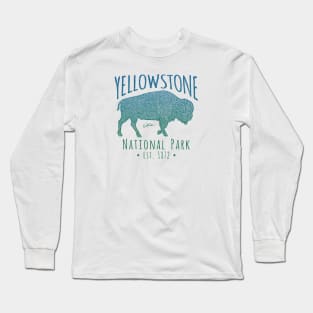 Yellowstone National Park, Walking Bison Long Sleeve T-Shirt